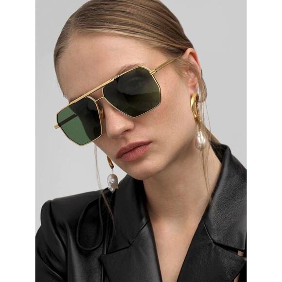 NEW Bottega Veneta BV1012S Minimalist Green Lens Aviator main image 7